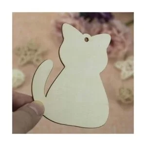 20 piezas de recortes de madera para gatos adornos para_3