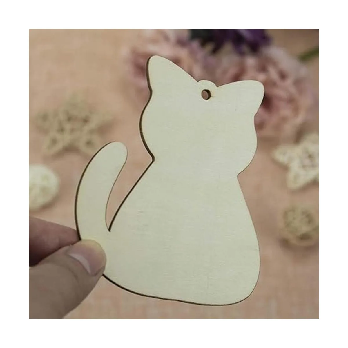 20 piezas de recortes de madera para gatos adornos para_3