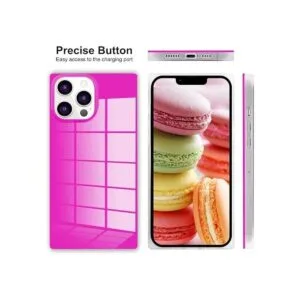 Omorro Funda cuadrada para iPhone 14 Pro de neón para_2