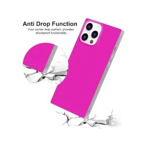 Omorro Funda cuadrada para iPhone 14 Pro de neón para_3