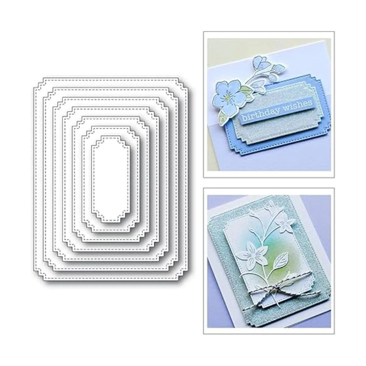 7 piezas de troqueles de metal con marco plantillas de_2