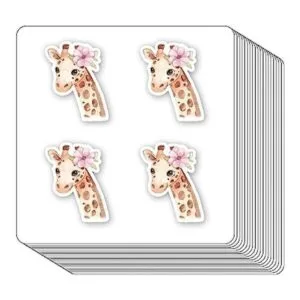 Calcomanías de animales del zoológico de safari de jirafa_1