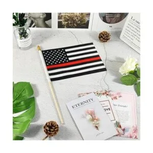 Newperlite Bandera de palo de bomberos americanos de línea_4