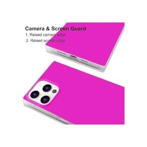 Omorro Funda cuadrada para iPhone 14 Pro de neón para_4