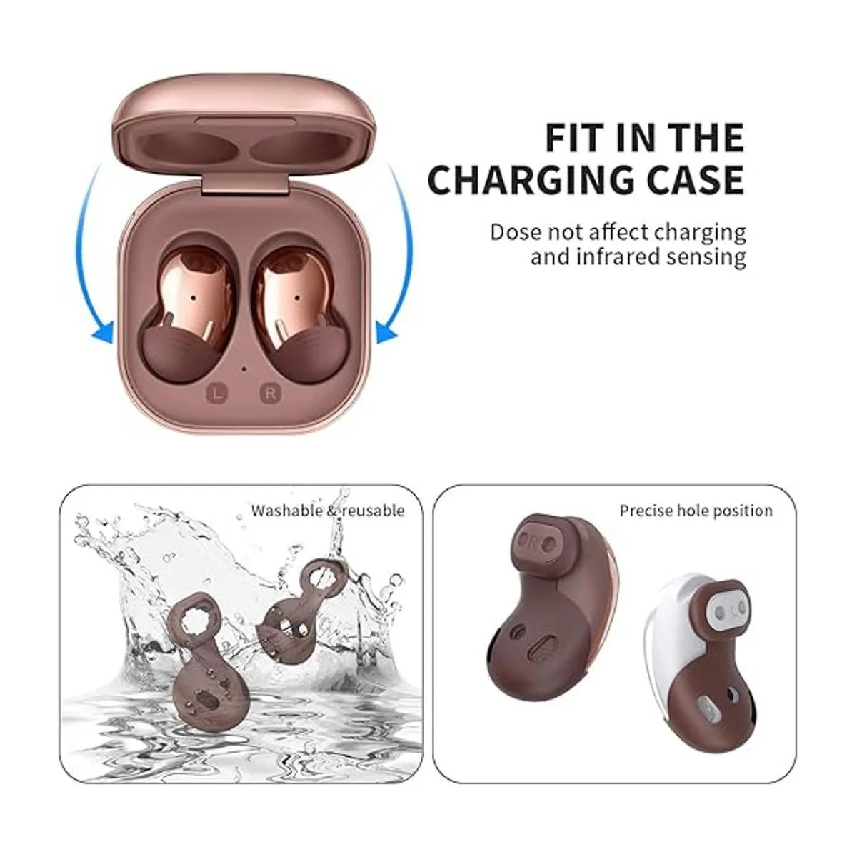 8 pares para Galaxy Buds Live Puntas de oreja de_4