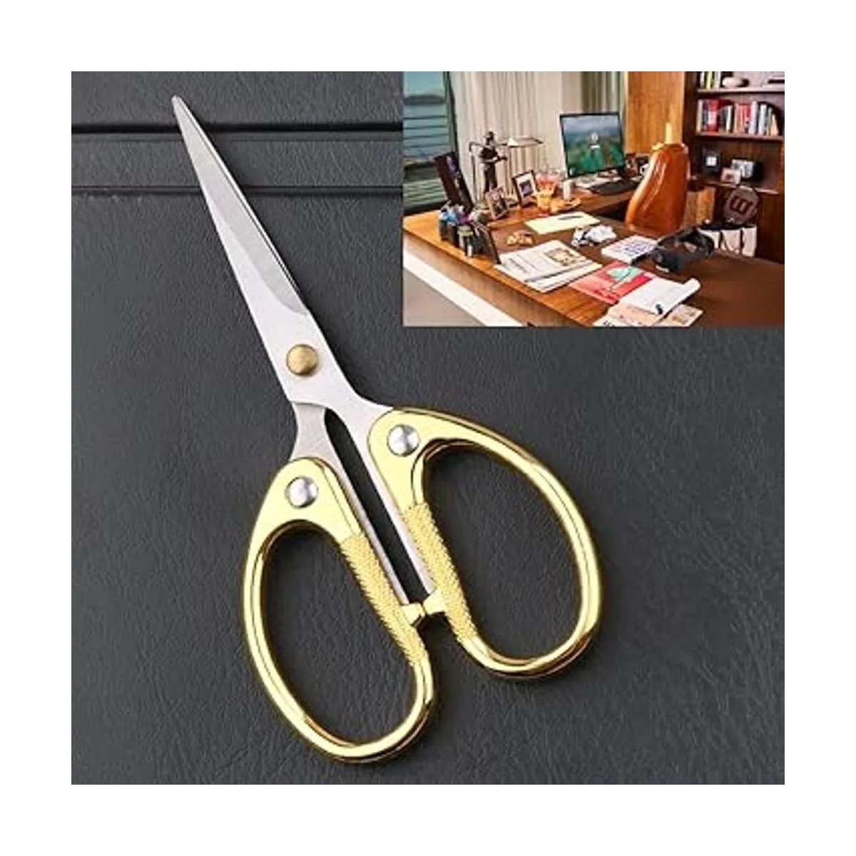 Aemoe Tijeras de oficina de acero inoxidable de 5_2