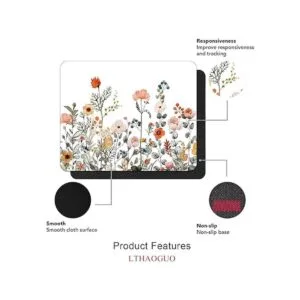 LTHAOGUO Alfombrilla de mouse de flores florales de_3