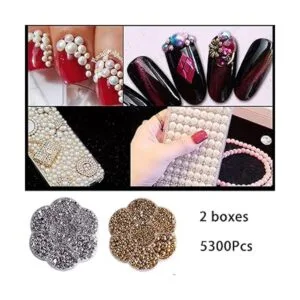 5300 cuentas de media perlas doradas y plateadas tamaños_6