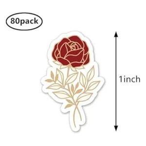 Pegatinas de flores de rosa dorada de 1 pulgada para_2