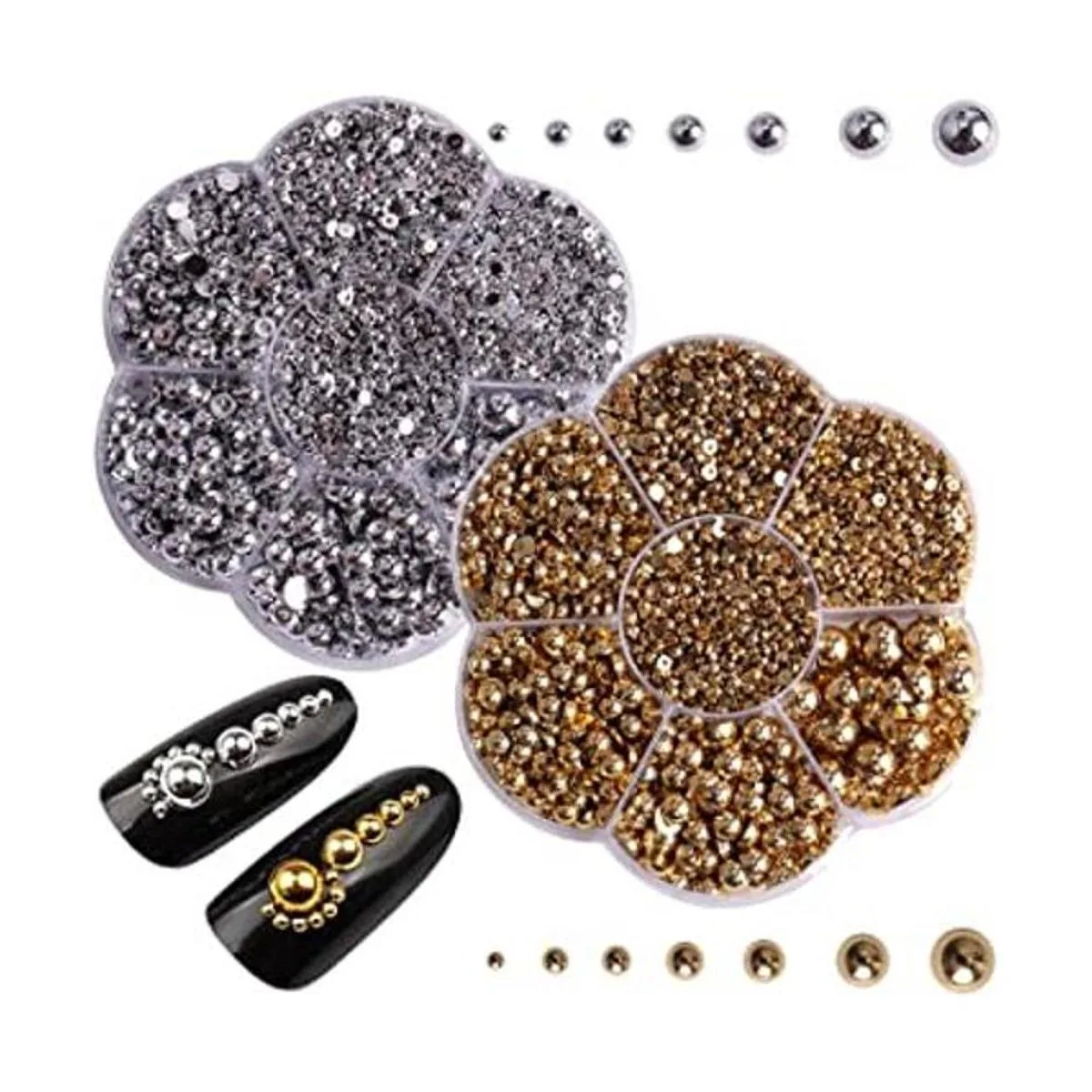 5300 cuentas de media perlas doradas y plateadas tamaños_1