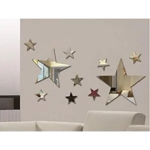 Etiqueta engomada del espejo de las estrellas pequeñasDIY_2