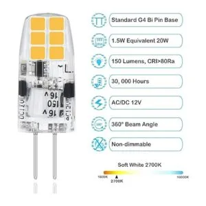 Hanbaak Bombilla LED G4 bombilla LED G4 de 1.5 W JC Bi_2