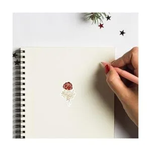 Pegatinas de flores de rosa dorada de 1 pulgada para_3