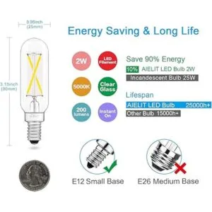 Bombilla LED regulable T8 de 2 W casquillo E12 casquillo_3