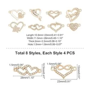 PH PandaHall Dijes de corazón 32 piezas de 8 estilos de_5