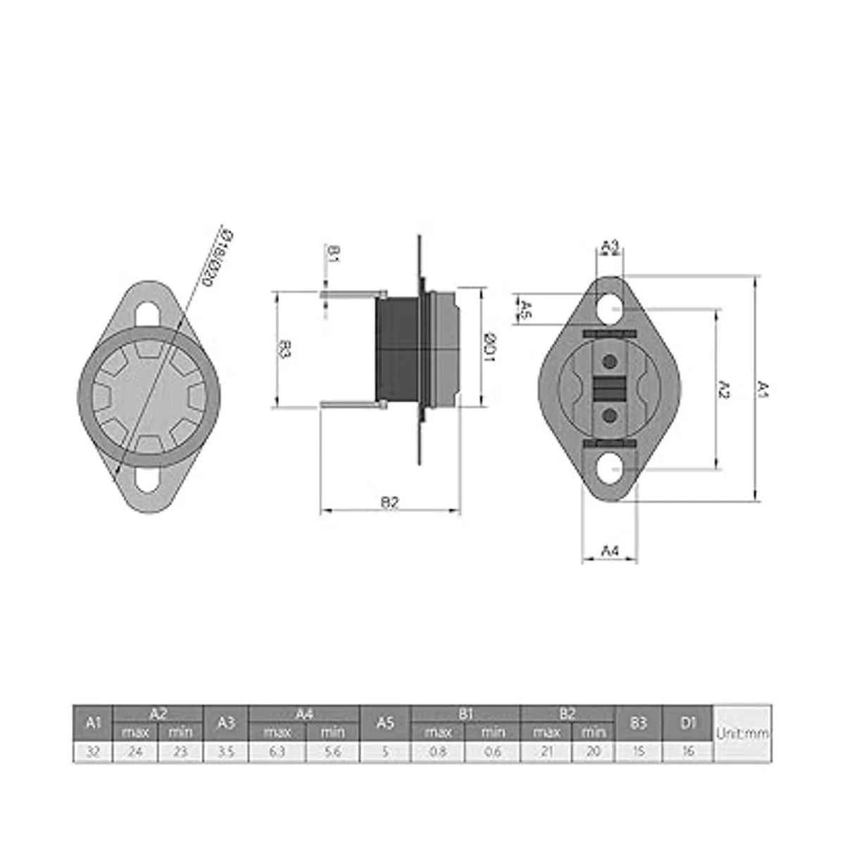 Fielect KSD301 NC 85C Interruptor termostático de_4