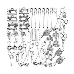 Colección de abalorios de costura 44 piezas de plata_1