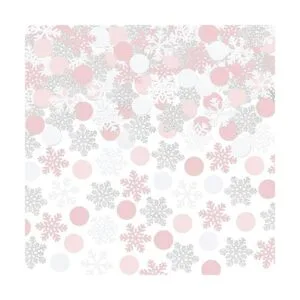 PinkSilverWhite Snowflake Table Confetti Winter_1