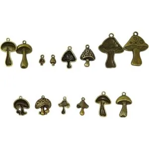 Honbay 42 colgantes de aleación de hongos con bonitos_3