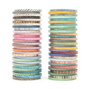 YUBBAEX Juego de 60 rollos de cinta washi delgada de papel_1