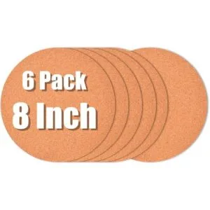 Paquete de 6 posavasos de corcho de 8 pulgadas platos_1