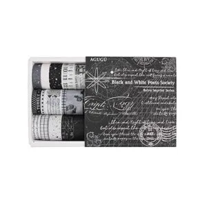 Dizdkizd Juego de cinta washi en blanco y negro 20 rollos_7