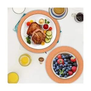 Paquete de 6 posavasos de corcho de 8 pulgadas platos_5