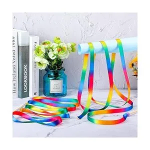 2 piezas de serpentina de seda arco iris de 8 pies de_4