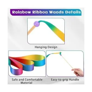 2 piezas de serpentina de seda arco iris de 8 pies de_3