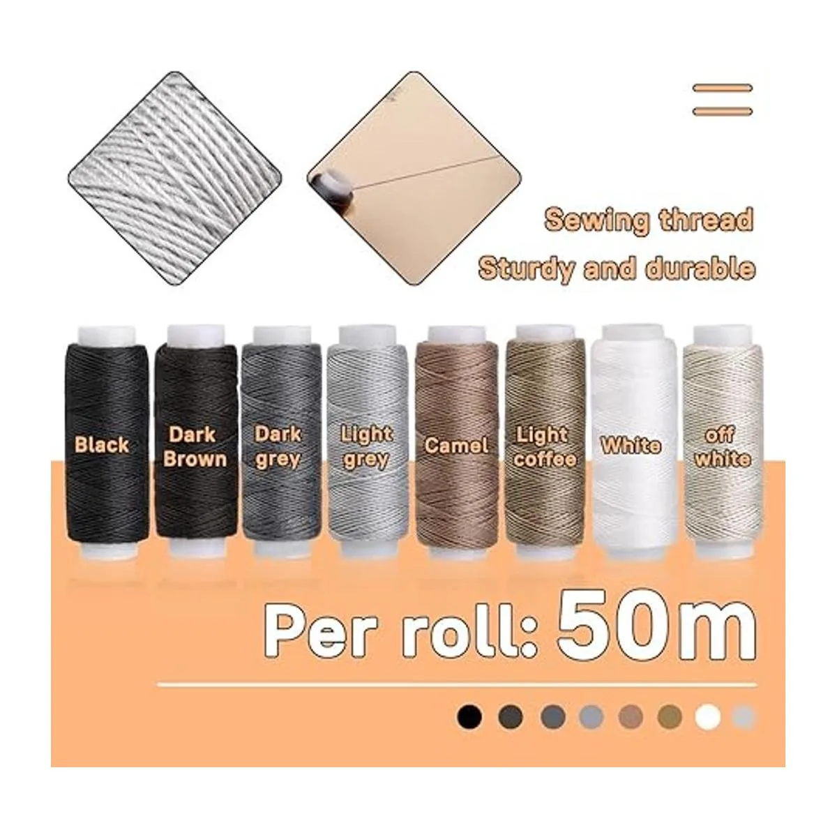 Kit de costura de cuero kit de reparación de tapicería de_2