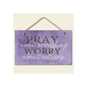 Ergonflow Pray About Everything Cartel de madera para_2