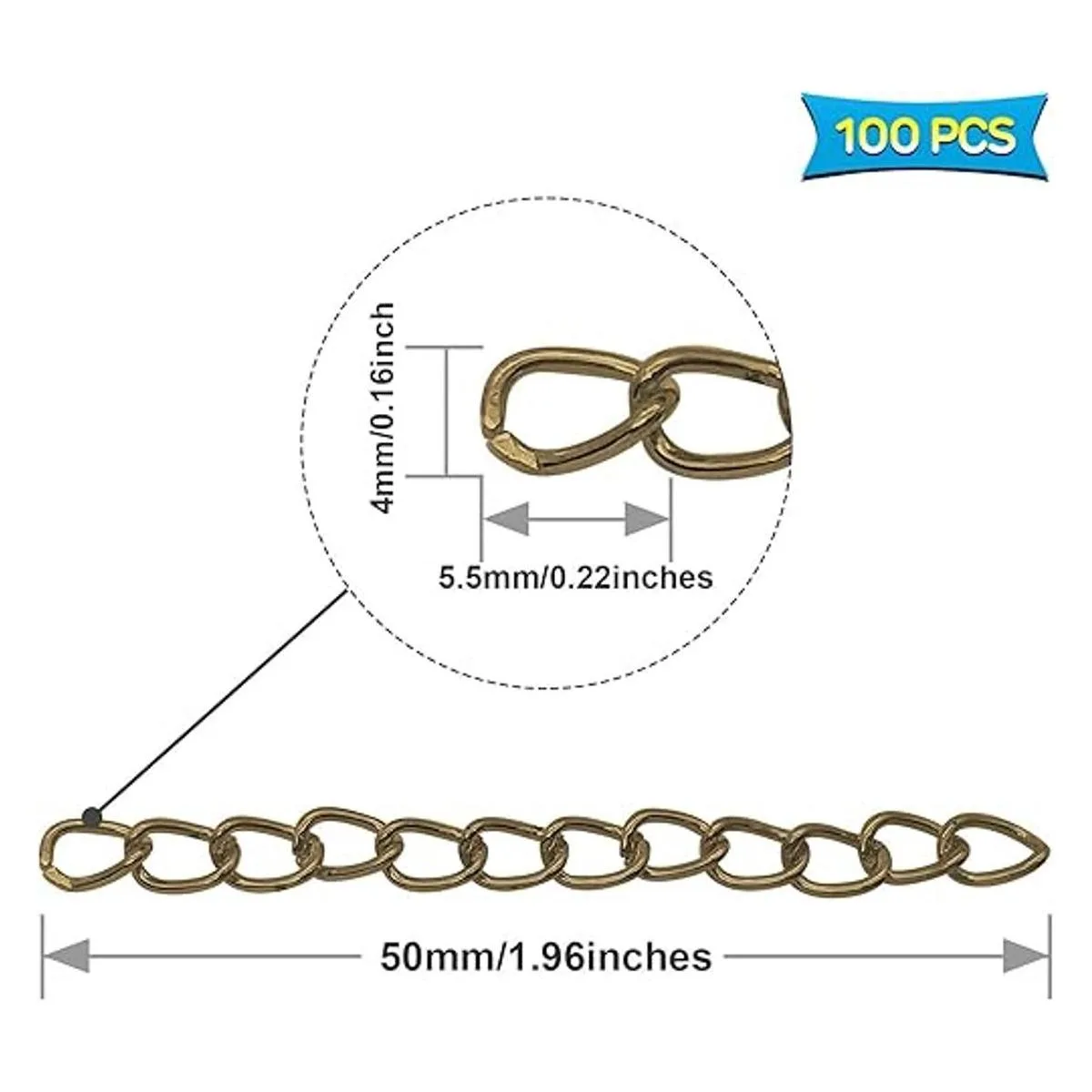 100 cadenas extensoras de bronce antiguo cadena de_2
