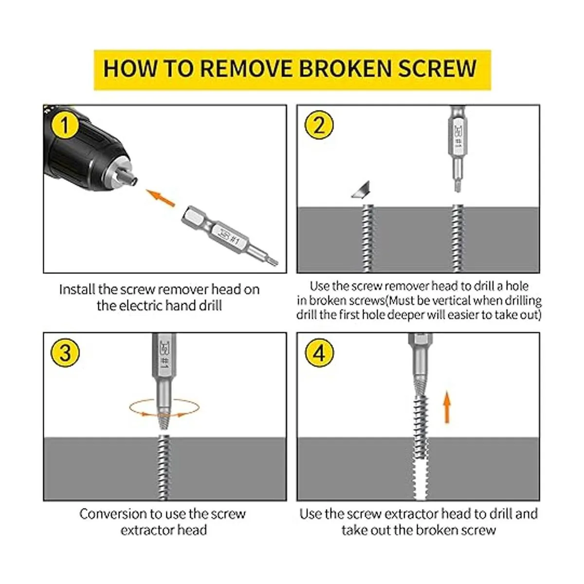 B BOSI TOOLS Juego de 12 extractores de tornillos dañados_4