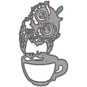 Animal Owl Metal Die CutsOwl on Cup Cutting Dies Cut_3