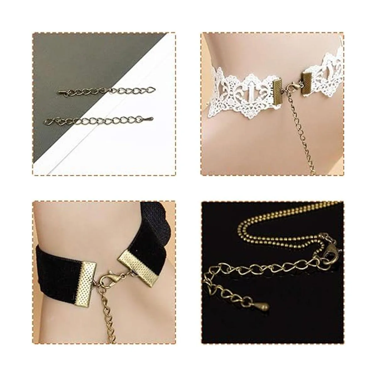 100 cadenas extensoras de bronce antiguo cadena de_4