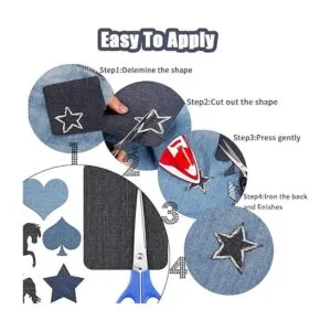 Paquete de 20 parches de mezclilla termoadhesivos de 3.7 x_5