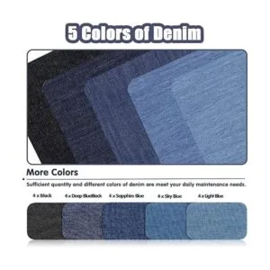 Paquete de 20 parches de mezclilla termoadhesivos de 3.7 x_3