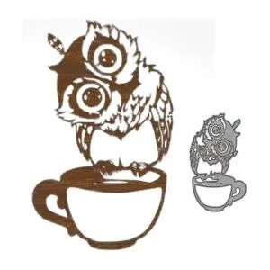 Animal Owl Metal Die CutsOwl on Cup Cutting Dies Cut_2