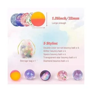 Ohanniewa Bolas saltantes para niños 20 piezas 5 estilos_2