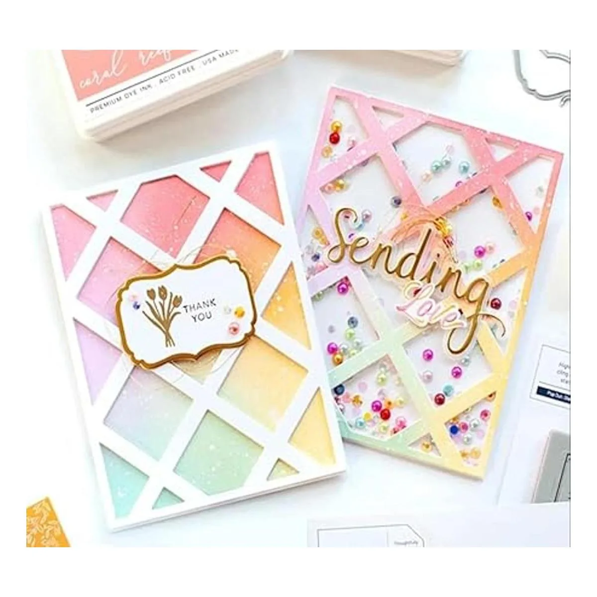 Troqueles de metal con marco rectangular de diamante_3