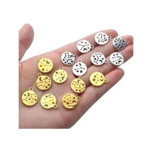 48pcs zodíaco redondo encantos de metal doble cara_7