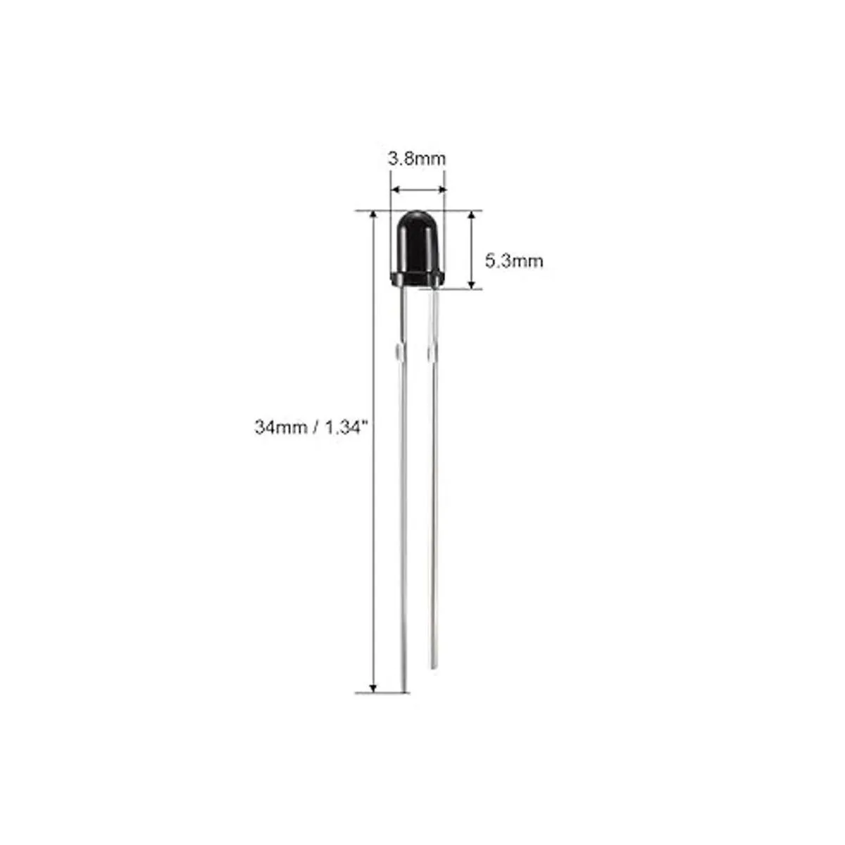 uxcell Diodo receptor infrarrojo DC 1.2 V LED IR receptor_4