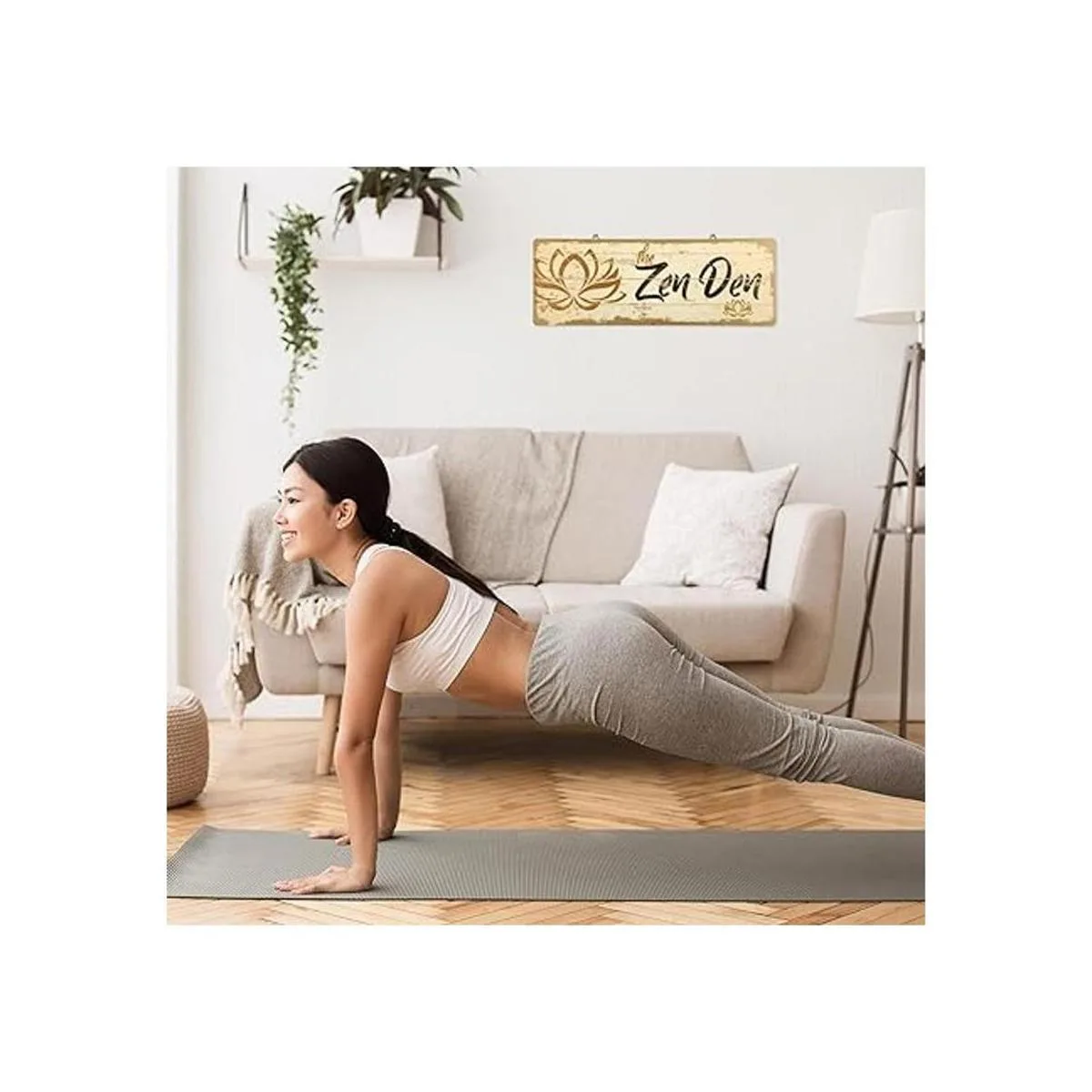 The Zen Den Letrero de madera de loto de 15.75 x 5.9_5