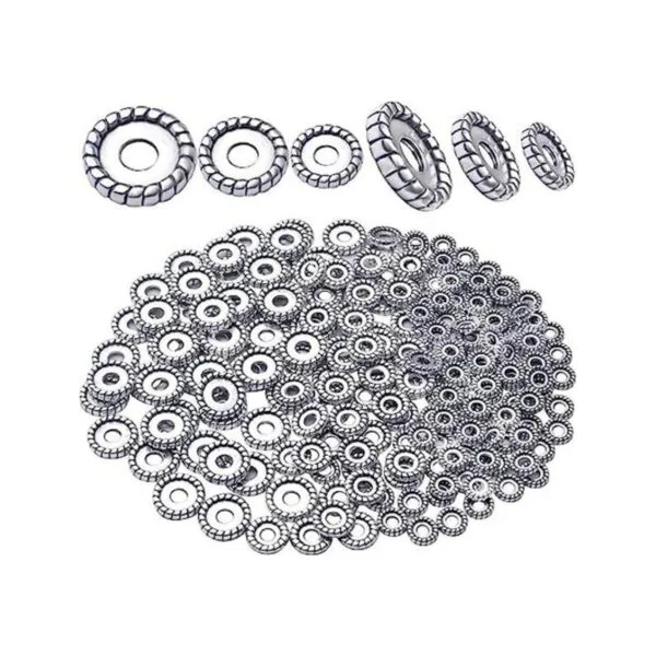 200 cuentas espaciadoras de aleación de plata antigua_1
