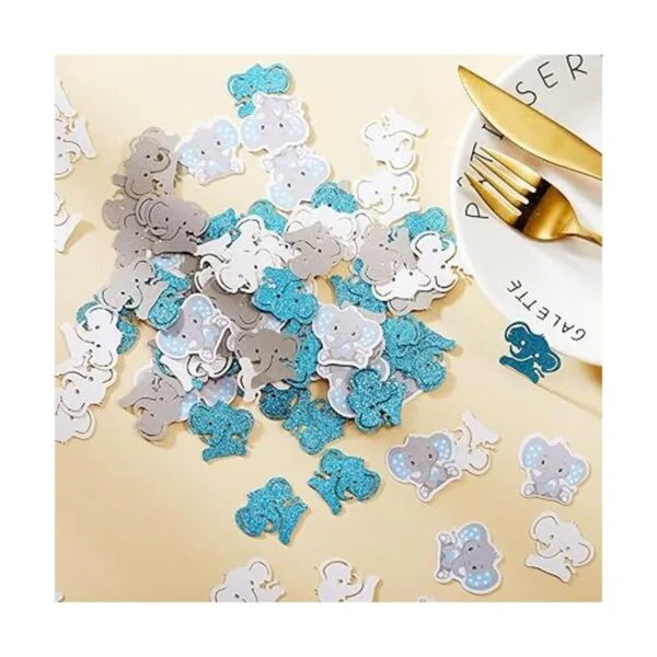 320 piezas de confeti de baby shower de elefante_5