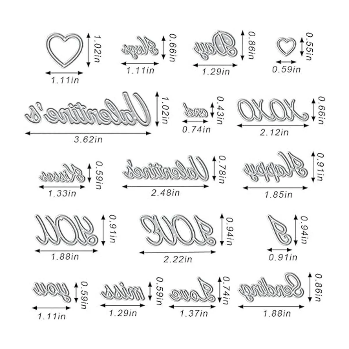 Hying Troqueles de corte de palabras de amor para el día_2