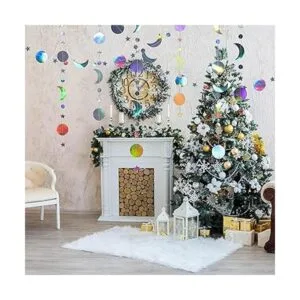 Ramadán Decoración iridiscente estrella luna círculo punto_3