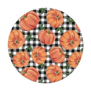 Fiokroo Mantel de tablero de ajedrez de calabazas de otoño_2