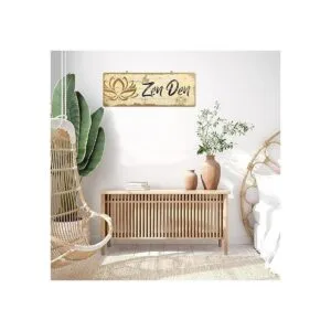 The Zen Den Letrero de madera de loto de 15.75 x 5.9_6
