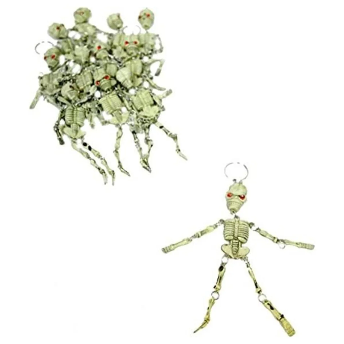 Paquete de 12 llaveros con forma de esqueleto_1